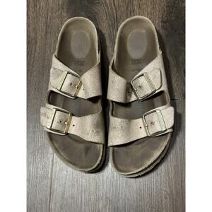 Birkenstock Arizona Womens Metallic Pink Sandals Slides Size 38N US L7 M5 Narrow